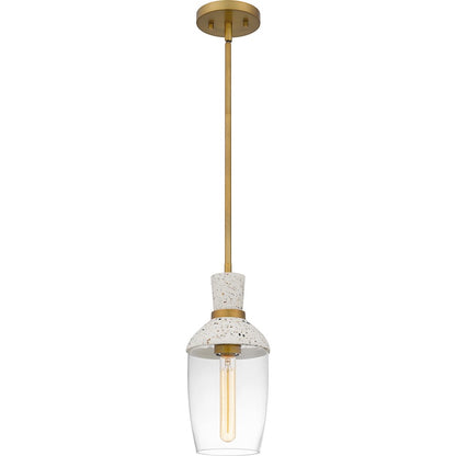 1 Light Mini Pendant, Aged Brass