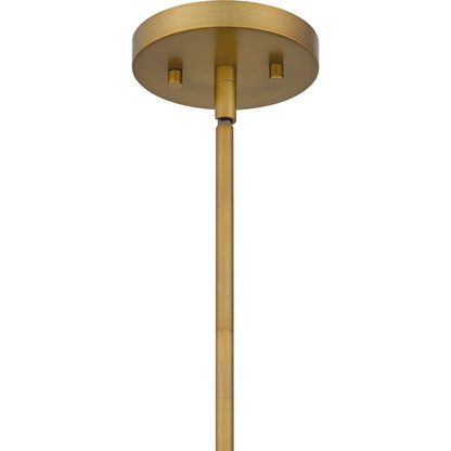 1 Light Mini Pendant, Aged Brass