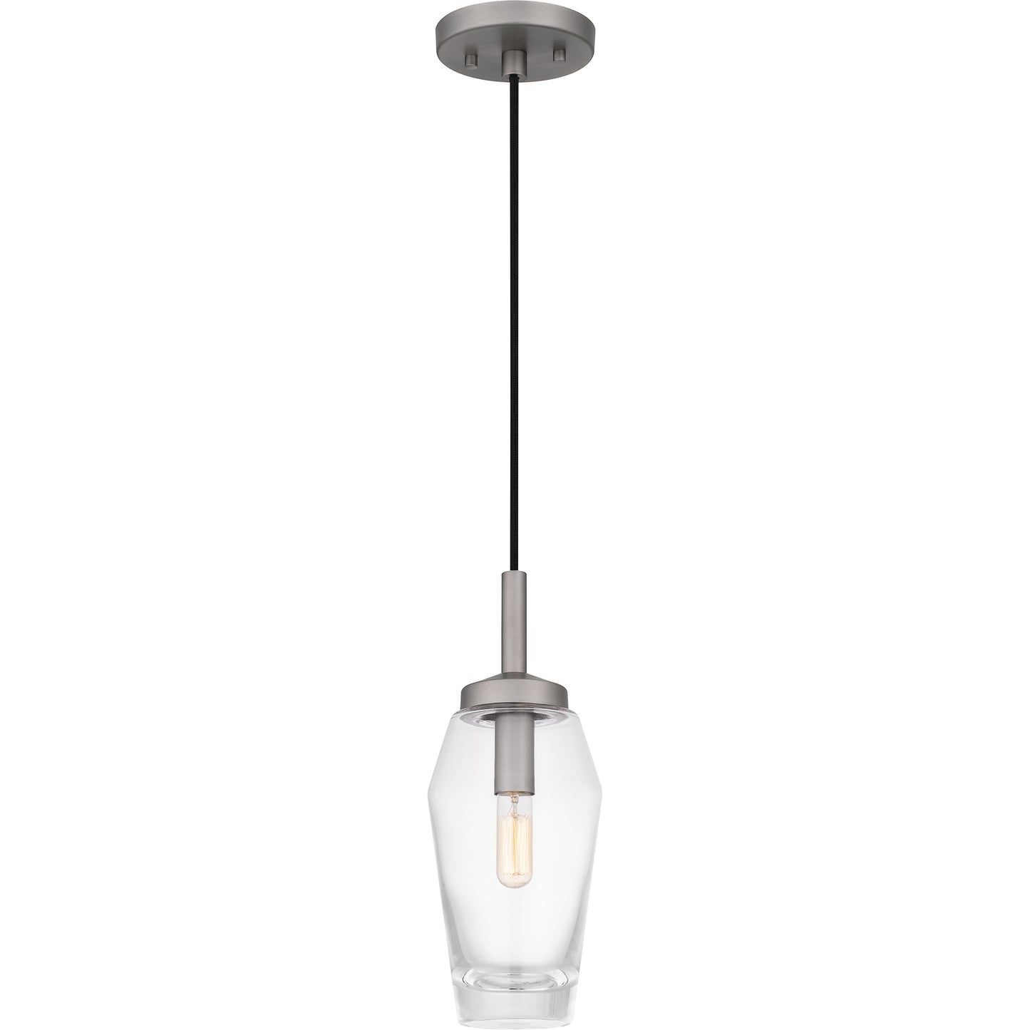 Quoizel Xander 1 Light Mini Pendant, Antique Nickel/Clear Glass - QPP6190AN