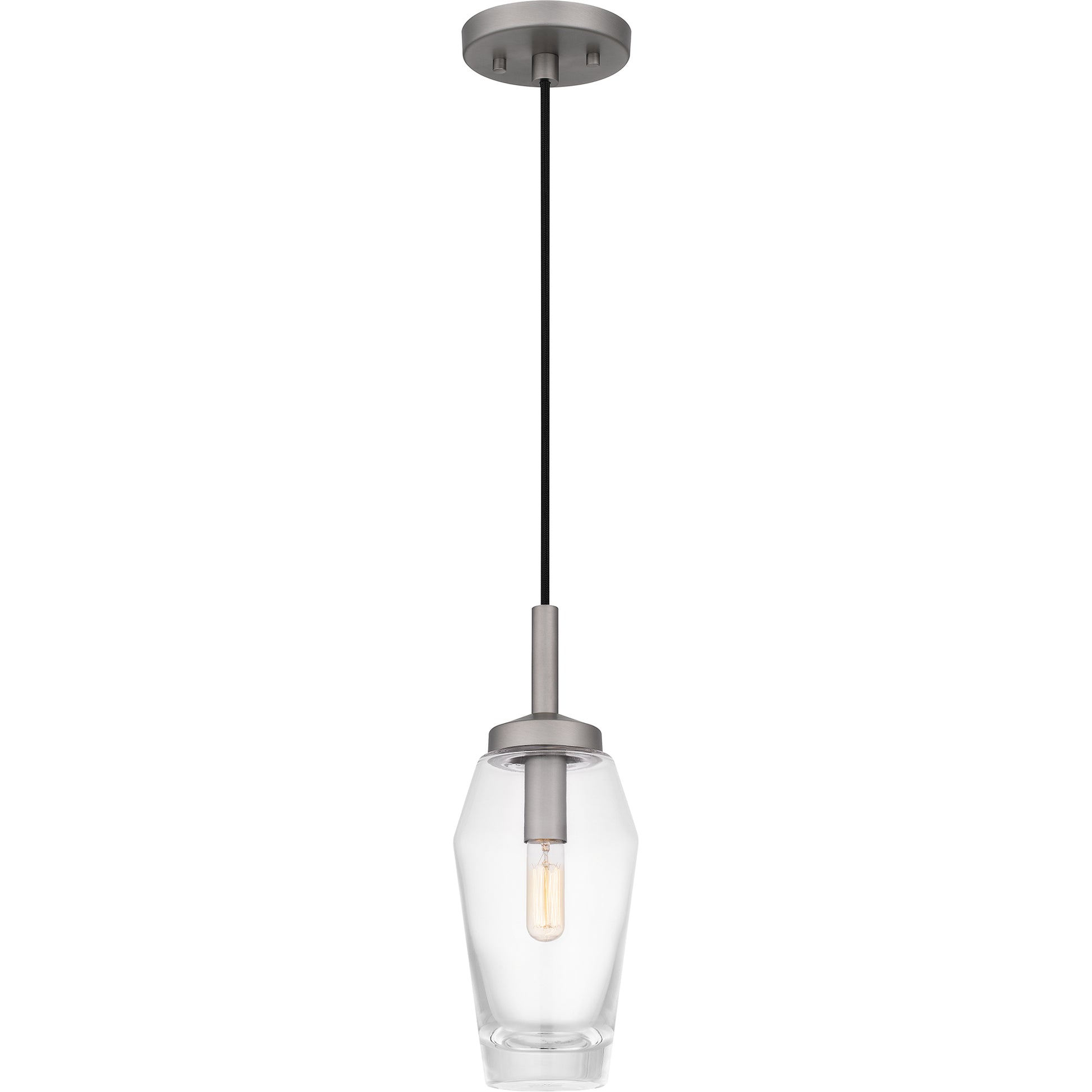 Quoizel Xander 1 Light Mini Pendant, Antique Nickel/Clear Glass - QPP6190AN