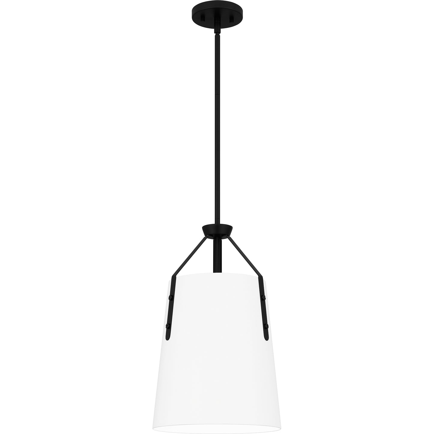 Quoizel Faye 1 Light Mini Pendant, Matte Black/Metal - QPP6192MBK