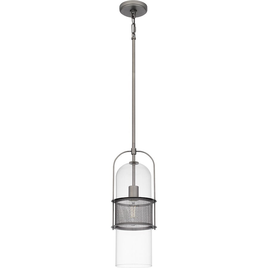 Quoizel 1 Light Mini Pendant, Antique Nickel/Clear - QPP6221AN