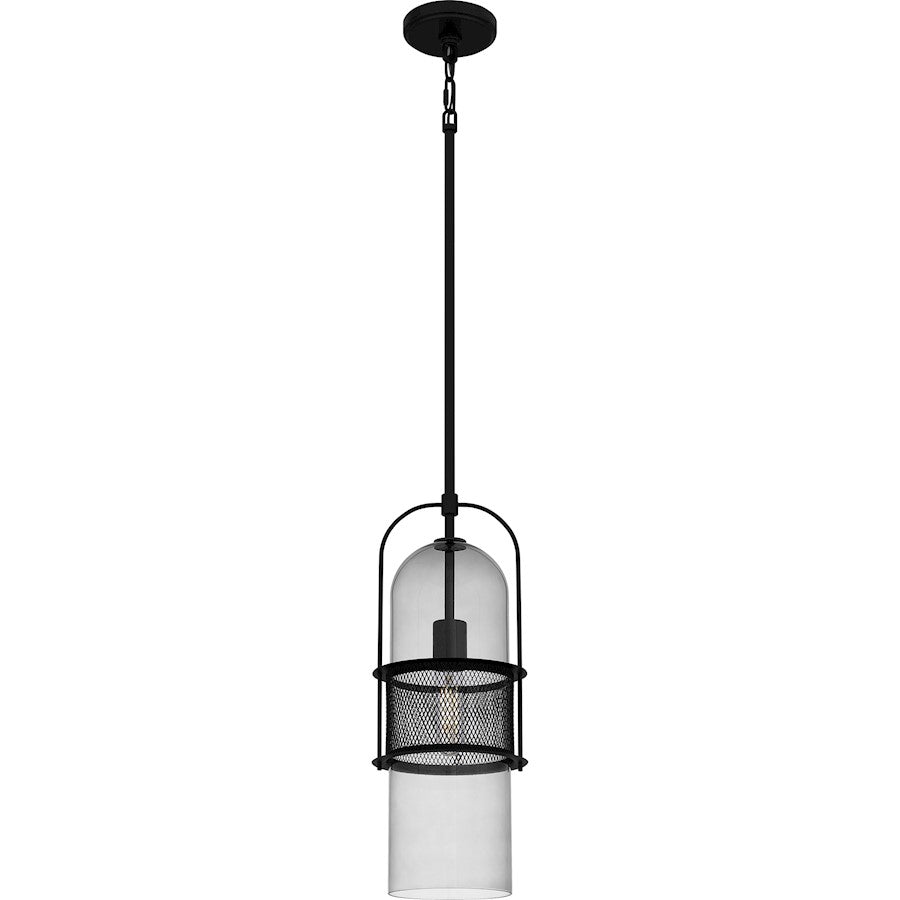 Quoizel 1 Light Mini Pendant, Matte Black/Smoke - QPP6221MBK