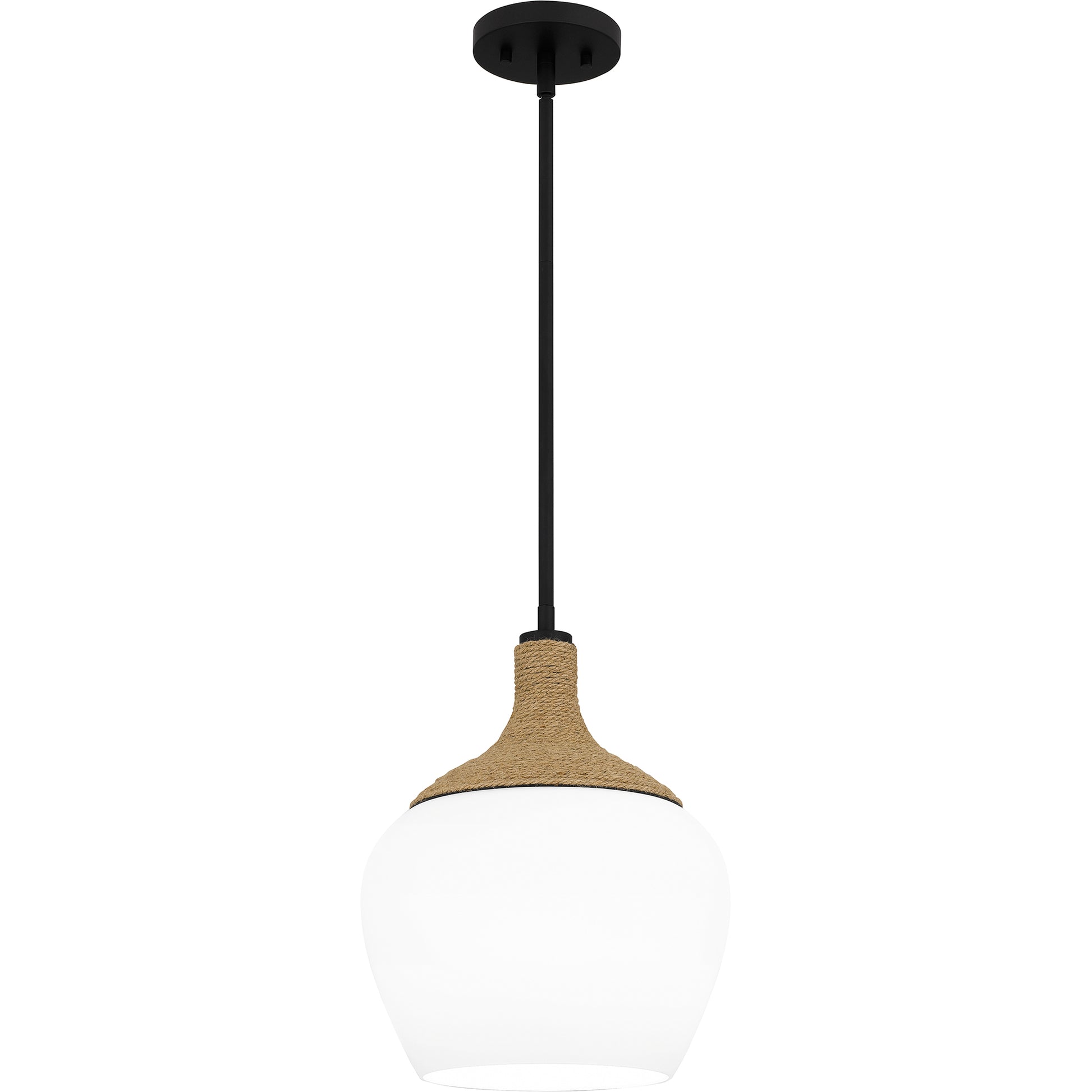 Quoizel Royer 1 Light Mini Pendant, Matte Black/Clear Water - QPPC5603MBK