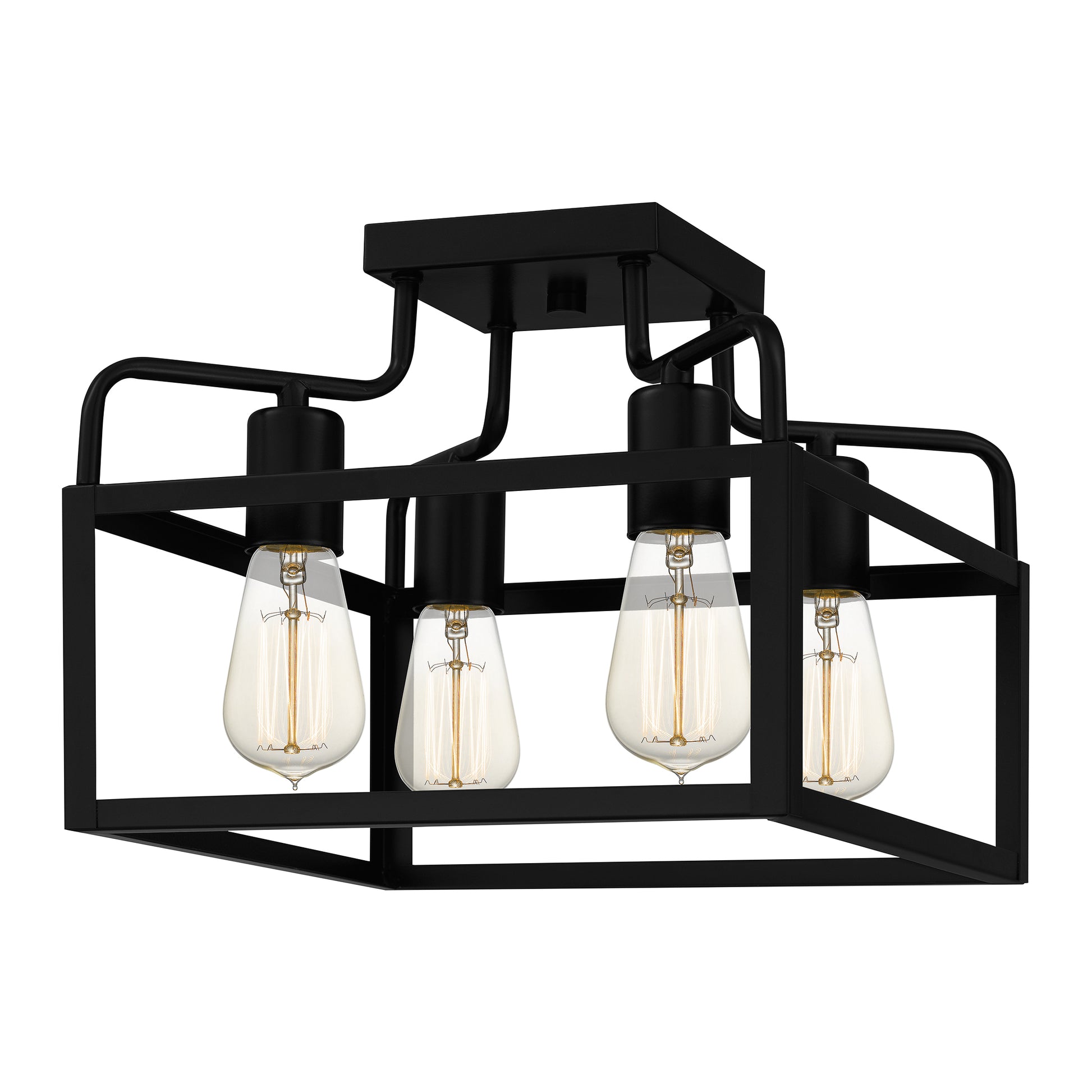 Quoizel Paulsen 4 Light Semi-Flush Mount, Matte Black - QSF5349MBK
