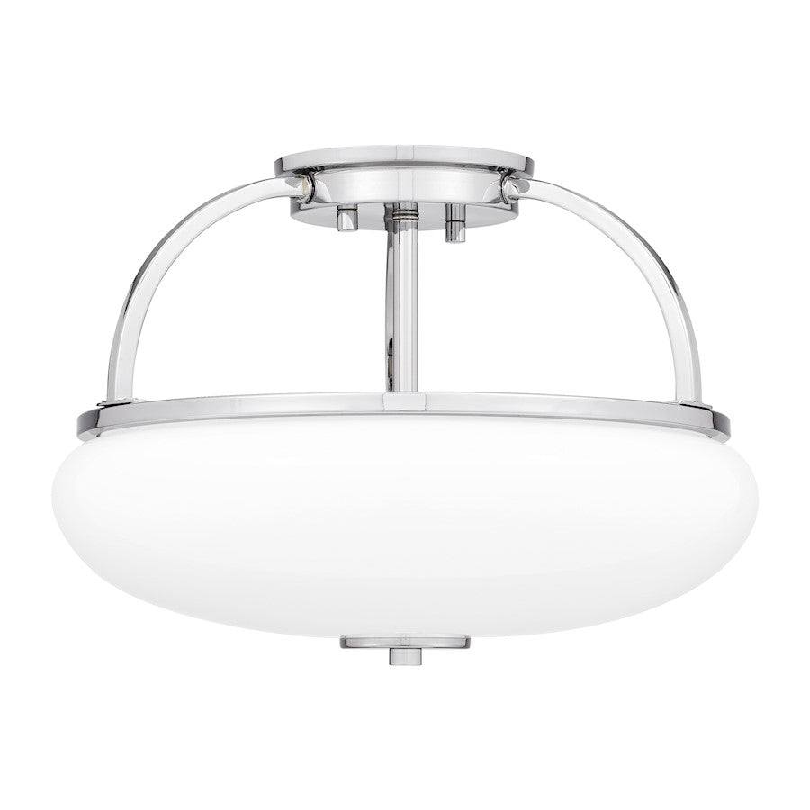 Quoizel Easton 3 Light Semi-Flush Mount, Opal