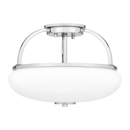 Quoizel Easton 3 Light Semi-Flush Mount, Opal