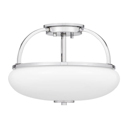 Quoizel Easton 3 Light Semi-Flush Mount, Opal