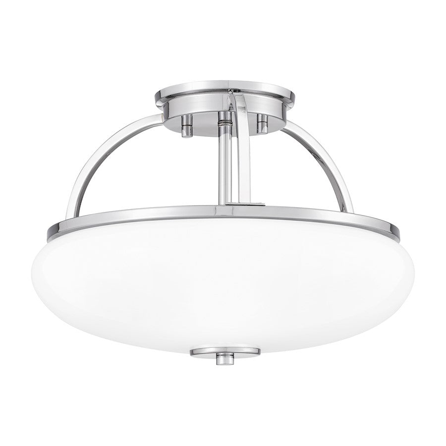 Quoizel Easton 3 Light Semi-Flush Mount, Opal