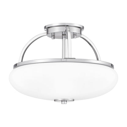 Quoizel Easton 3 Light Semi-Flush Mount, Opal