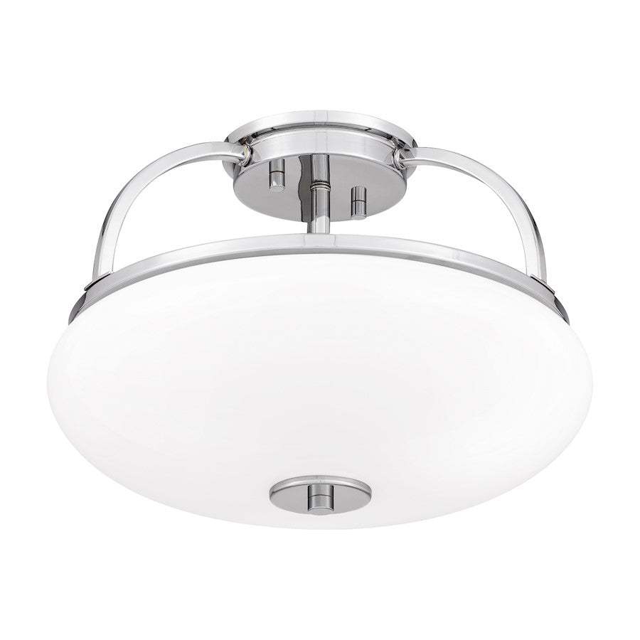 Quoizel Easton 3 Light Semi-Flush Mount, Opal