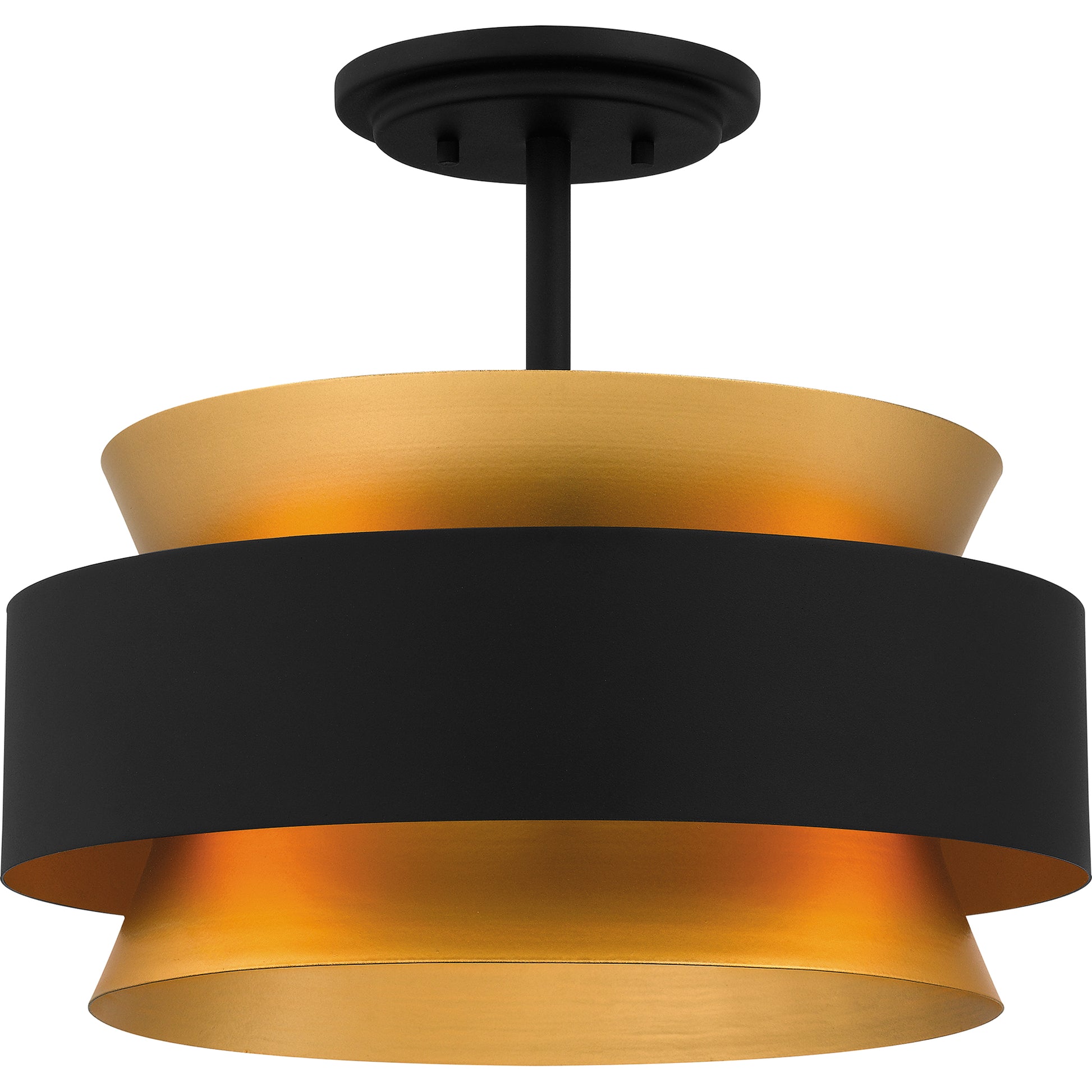 Quoizel Hagley 3 Light Semi-Flush Mount, Earth Black/Metal - QSF5570EK