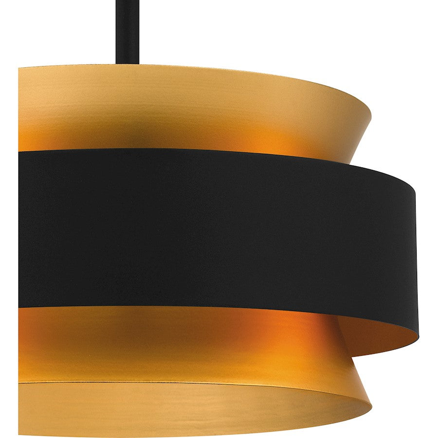 Quoizel Hagley 3 Light Semi-Flush Mount, Earth Black/Metal