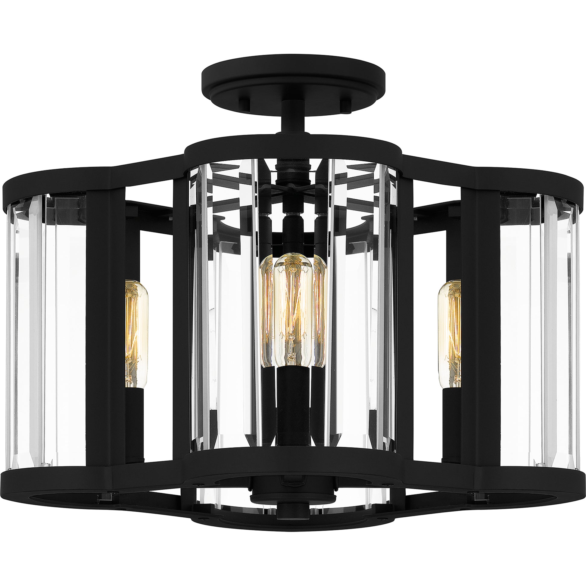 Quoizel Renee 4 Light Semi-Flush Mount, Bronze Gold/Clear Beveled - QSF6193BGD