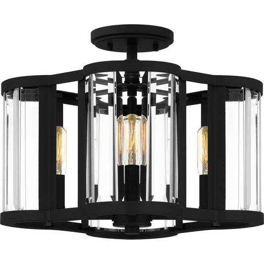 Quoizel Renee 4 Light Semi-Flush Mount, Bronze Gold/Clear Beveled - QSF6193BGD