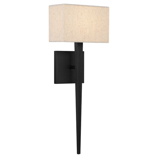 Quoizel Rochell 1 Light Wall Sconce, Matte Black/Off White Fabric - QW16127MBK