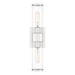Quoizel Nova 2 Light Wall Sconce, Aged Brass/Clear Ribbed Glass - QW16128AB