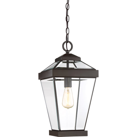 Quoizel Ravine 1 Light Mini Pendant, Bronze/Clear Beveled - RAV1510WT