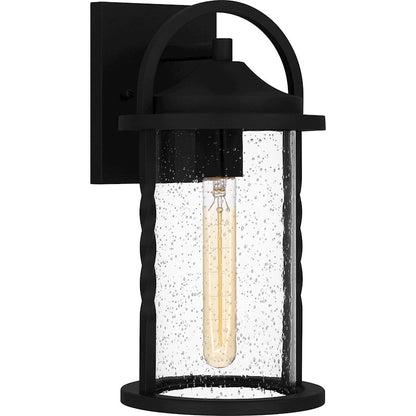 Quoizel Reece 1 Light 14" Outdoor Lantern, Earth Black/Clear Seedy - RCE8407EK