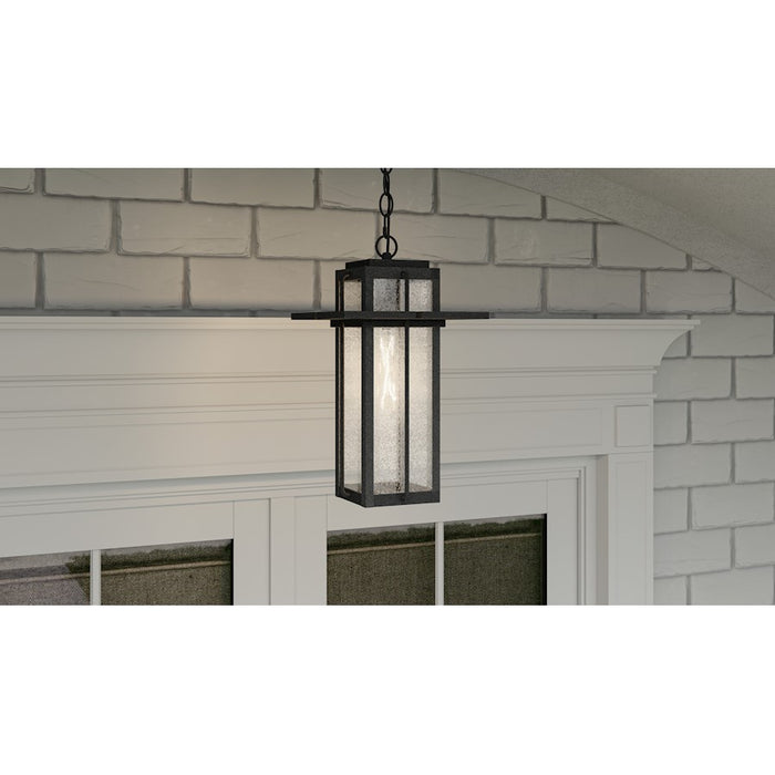Quoizel Randall 1 Light Outdoor Hanging Lantern, Mottled Black