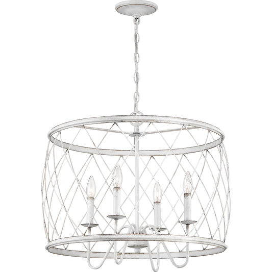 4 Light Pendant, Antique White