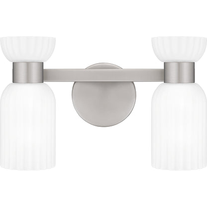 Quoizel Rembrandt 2 Light Bath Light, Nickel/Etched Ribbed - REB8615BN