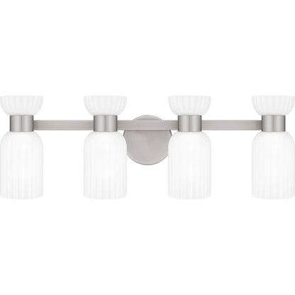 Quoizel Rembrandt 4 Light Bath Light, Nickel/Etched Ribbed - REB8628BN