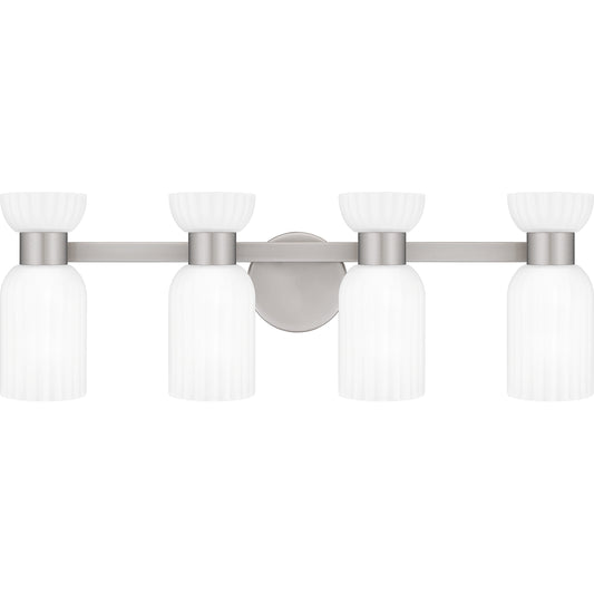 Quoizel Rembrandt 4 Light Bath Light, Nickel/Etched Ribbed - REB8628BN