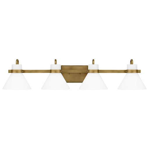 Quoizel Regency 4 Light Bath Vanity, Weathered Brass/Opal Etched - RGN8635WS