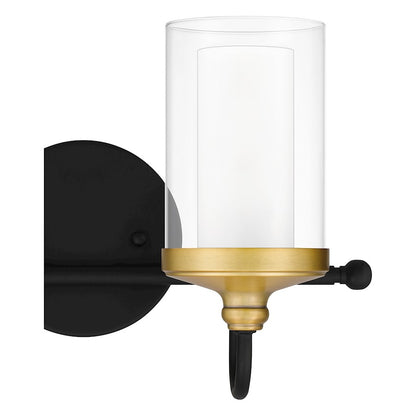 2 Light Bathroom Vanity Light, Matte Black