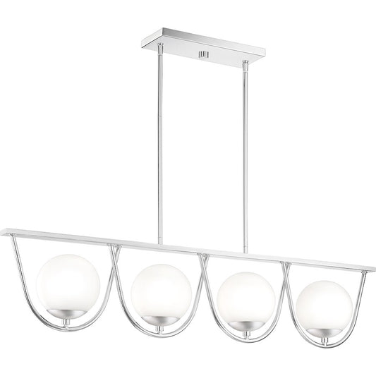 Quoizel Russo 4 Light Linear Chandelier, Polished Chrome - RSO442C