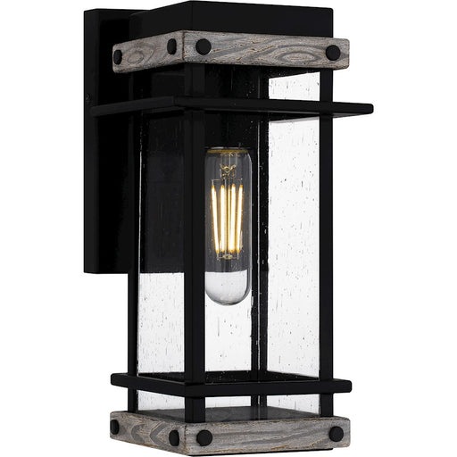 Quoizel Strader 1 Light 11" Outdoor Lantern, Black/Clear Seedy - SAD8405MBK