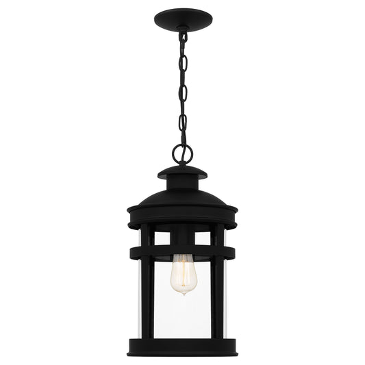 Quoizel Scout 1 Light Mini Pendant, Matte Black/Clear - SCO1509MBK