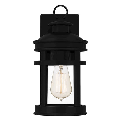 Quoizel Scout 1 Light Outdoor Lantern, Matte Black/Clear