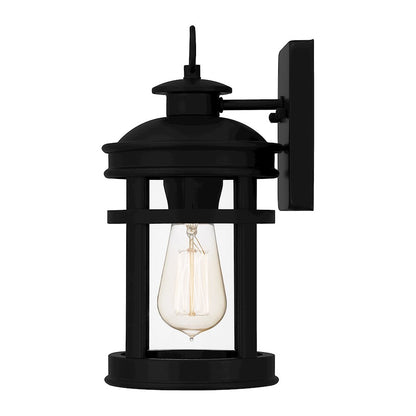 Quoizel Scout 1 Light Outdoor Lantern, Matte Black/Clear