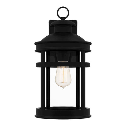 Quoizel Scout 1 Light Outdoor Lantern, Matte Black/Clear