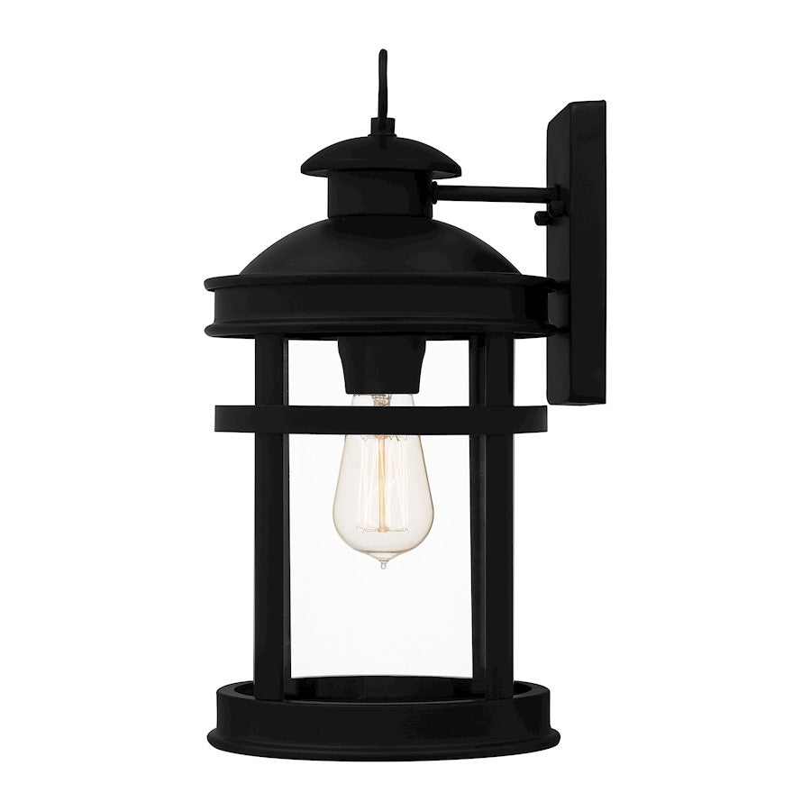 Quoizel Scout 1 Light Outdoor Lantern, Matte Black/Clear