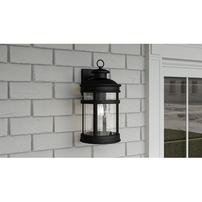 Quoizel Scout 1 Light Outdoor Lantern, Matte Black/Clear