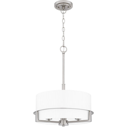 Quoizel Seymour 3 Light Pendant, Brushed Nickel/Opal Etched Ribbed - SEY2815BN