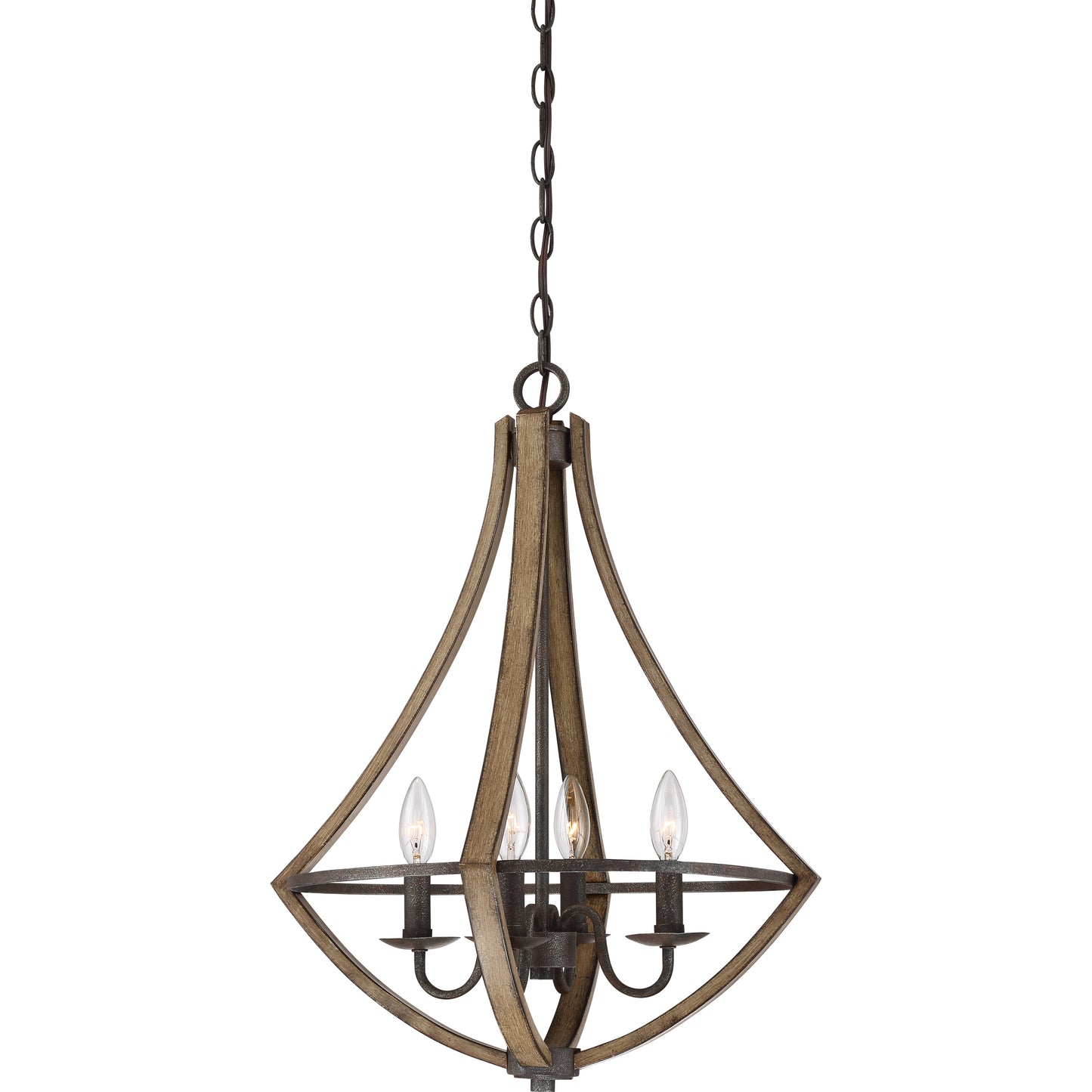 Quoizel 4 Light Shire Dinette Chandelier, Rustic Black