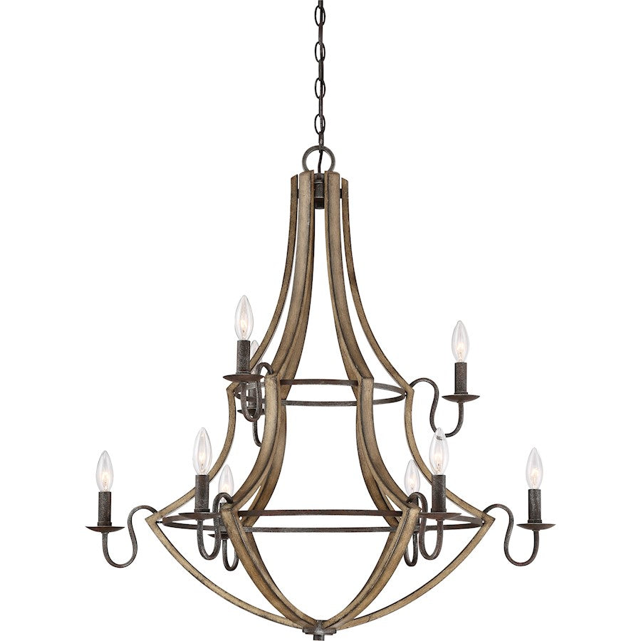 Quoizel Shire Chandelier, Rustic Black