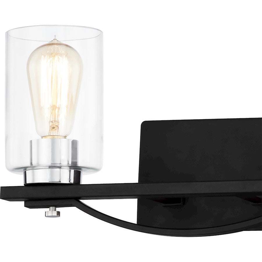 2 Light Bathroom Vanity Light, Matte Black