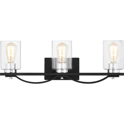 Quoizel Salem 3 Light Bath Vanity, Matte Black - SLE8624MBK