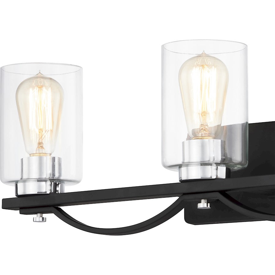 3 Light Bathroom Vanity Light, Matte Black