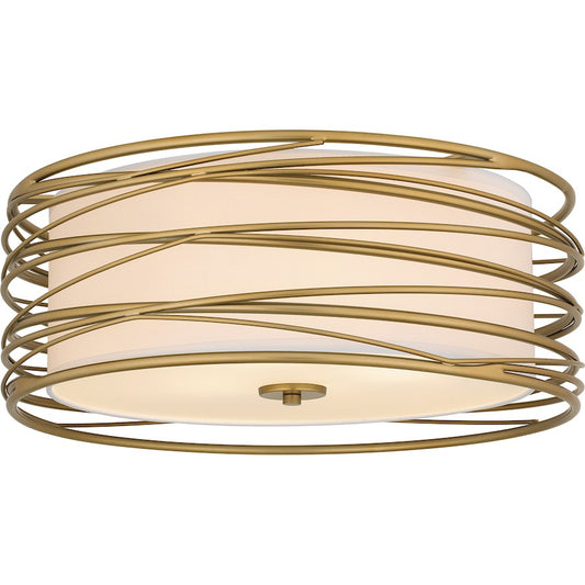 Quoizel Spiral 3 Light Semi-Flush Mount, Light Gold/Off White - SPL1720LG