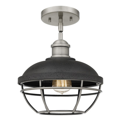 Quoizel Sandpiper 1 Light Semi-Flush , Antique Polished Nickel/Metal