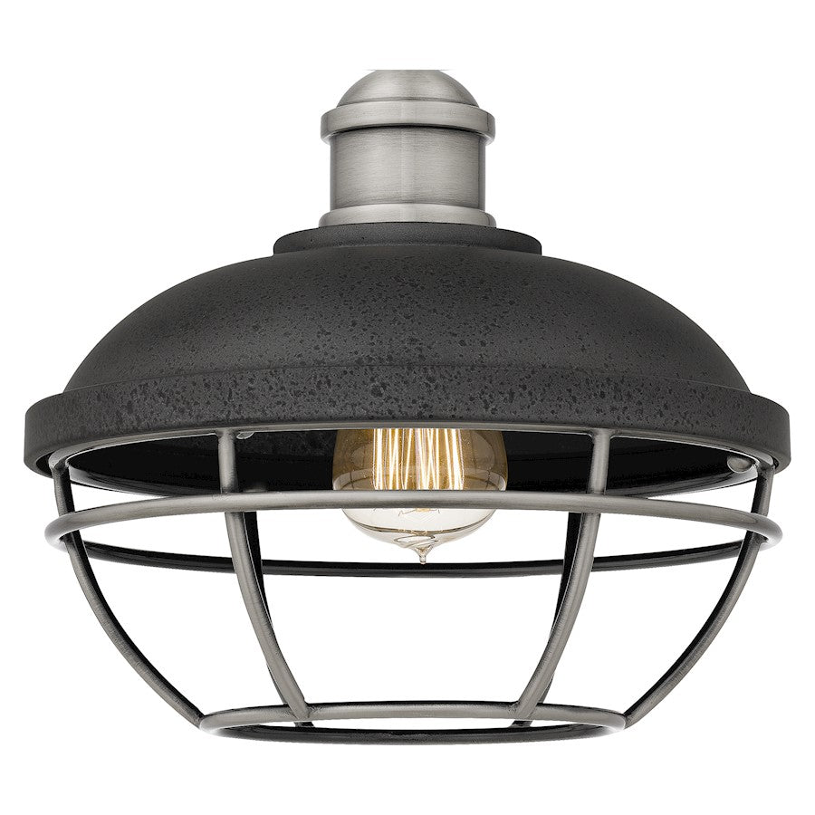 Quoizel Sandpiper 1 Light Semi-Flush , Antique Polished Nickel/Metal