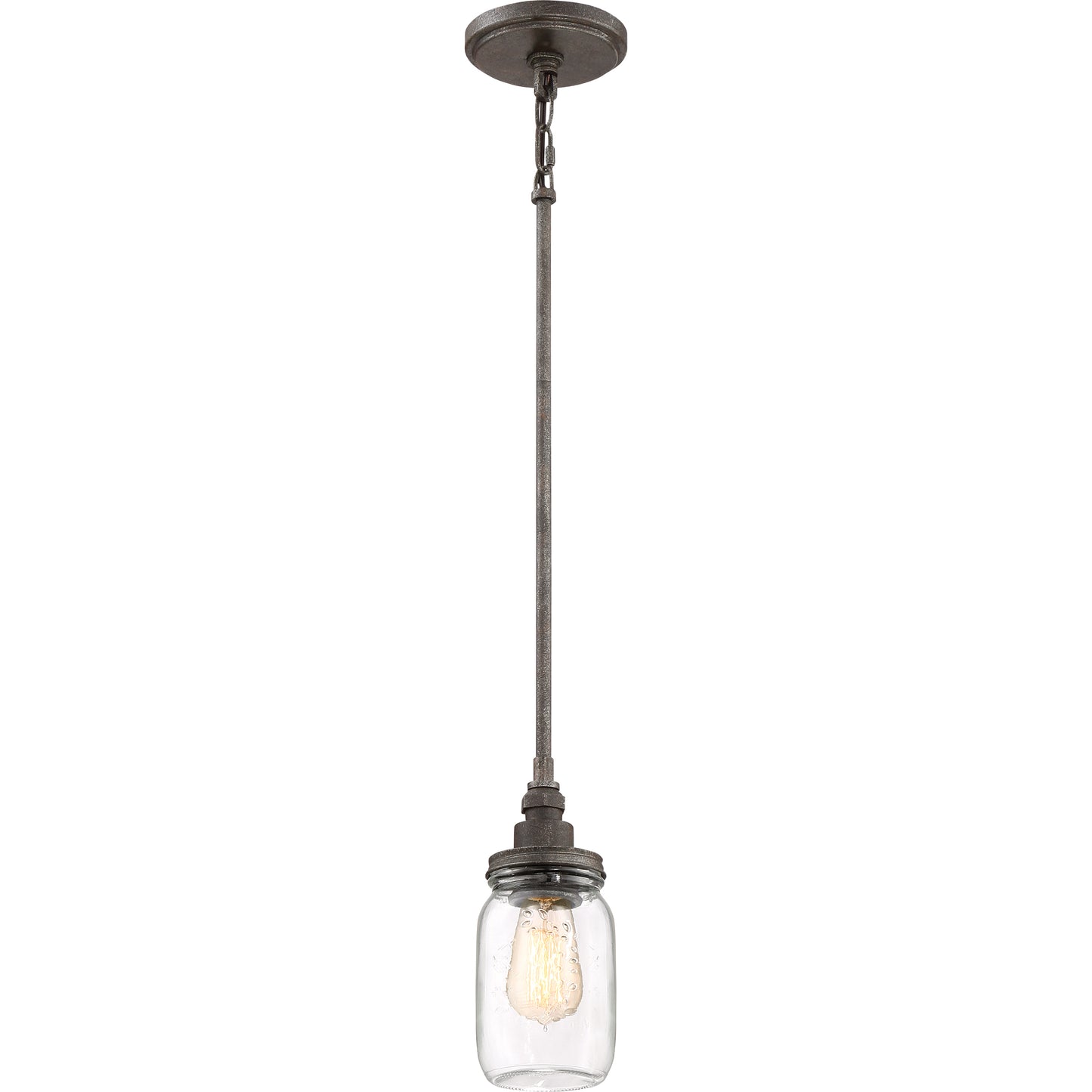 1 Light Mini Chandelier, Rustic Black