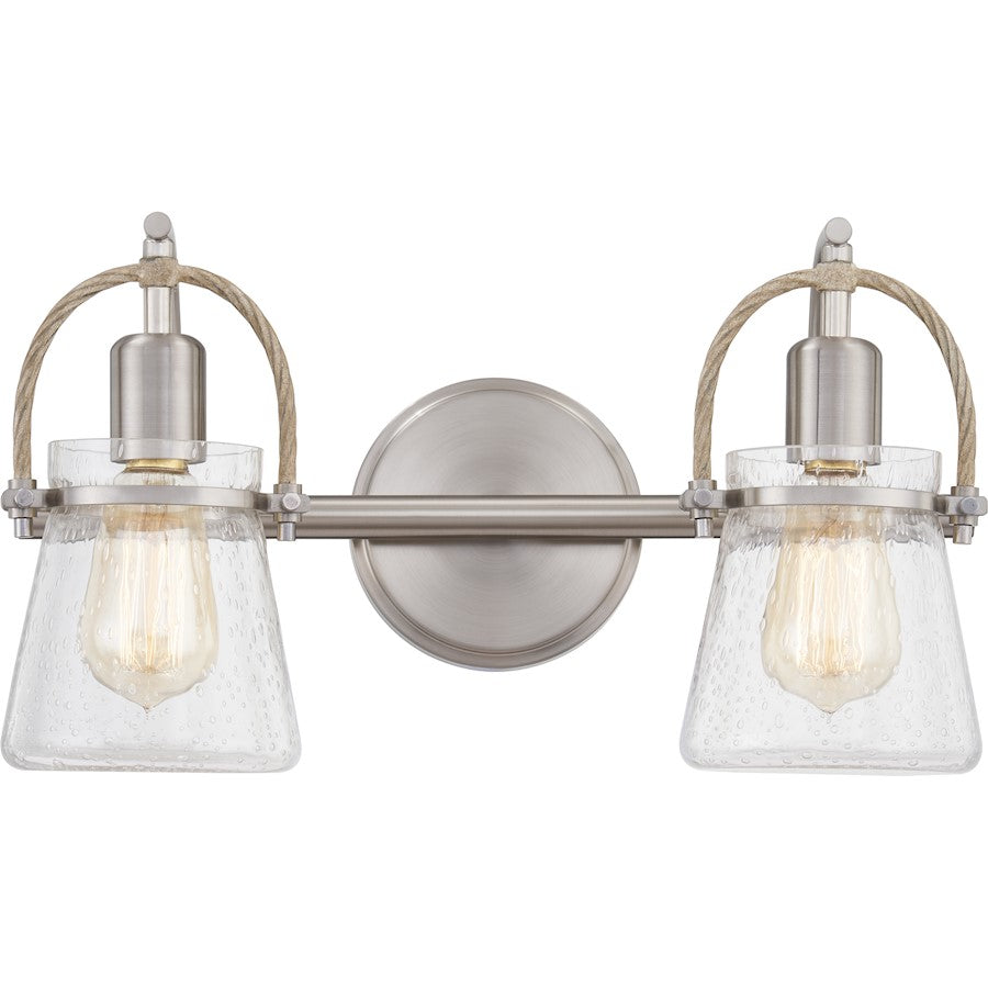 2 Light Bathroom Vanity Light, Brushed Nickel