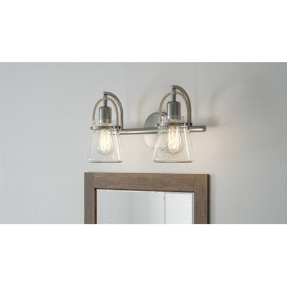 2 Light Bathroom Vanity Light, Brushed Nickel